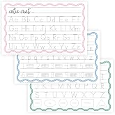 Ryan &amp; Rose Cutie Mats Disposable Placemats For Baby, Toddlers &amp; Kids Extra Coverage (13" X 21") 30 Pack (3 Designs) Stick To Table Easy Clean Up For Food &amp; Toys Dry Erase Tracing Writing (EDU Tracer)