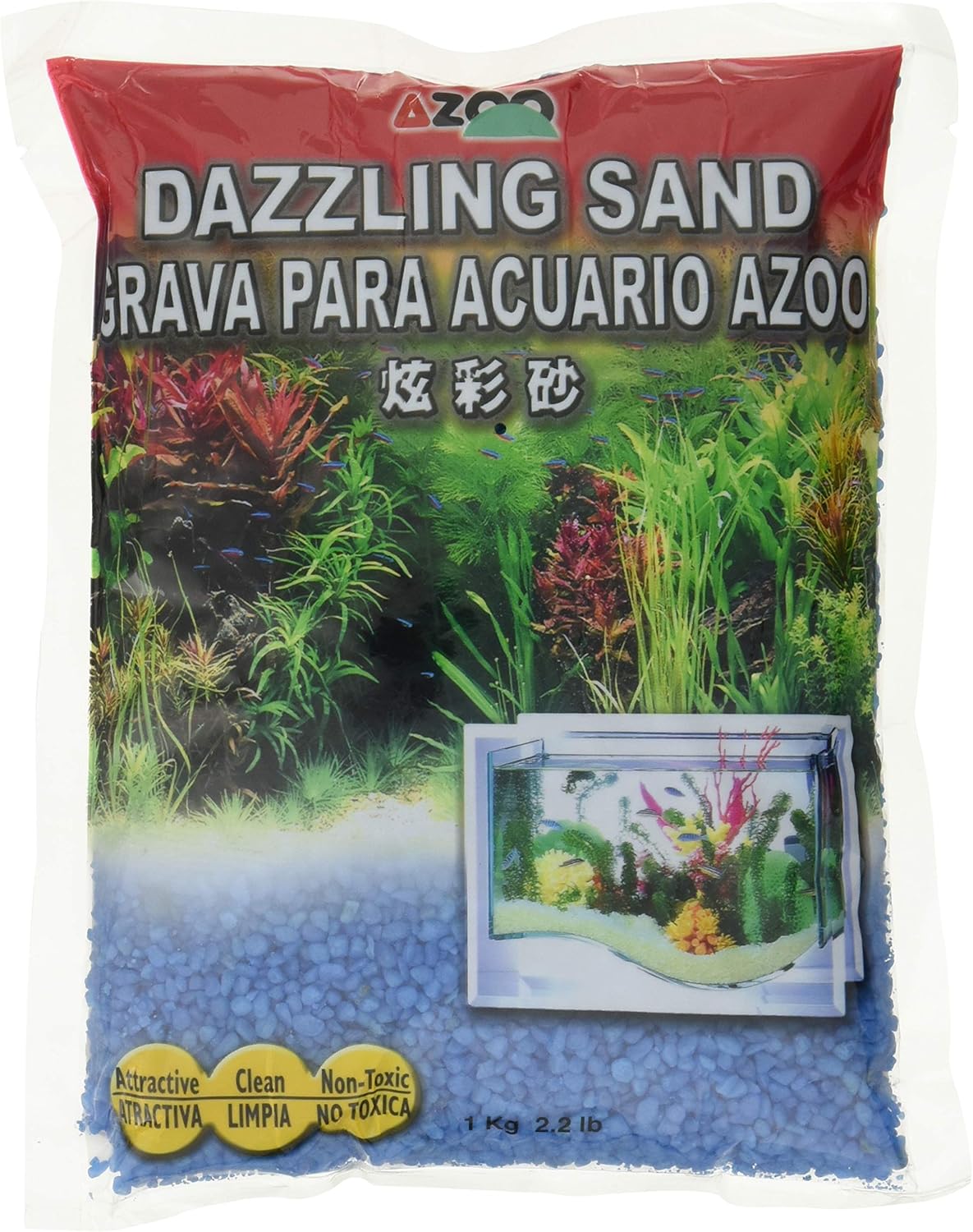 Amazon アズー Azoo パームカラー砂 濃い青 1kg アズー Azoo 底床 通販