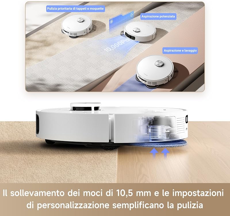 L10s Ultra Gen 2 Robot Aspirapolvere, Aspirazione 10.000 Pa