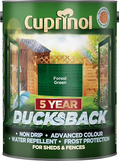 Cuprinol Ducksback 5L Shed Fence Waterproof Paint Forest Green 5 Year Protection