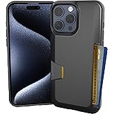 Smartish® iPhone 15 Pro Max Wallet Case - Wallet Slayer Vol. 1 [Slim + Protective] Credit Card Holder - Drop Tested Hidden Card Slot Cover Compatible with Apple iPhone 15 Pro Max - Black Tie Affair