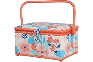 SINGER 40355 Sewing Basket with Removable Storage Tray, Floral Print