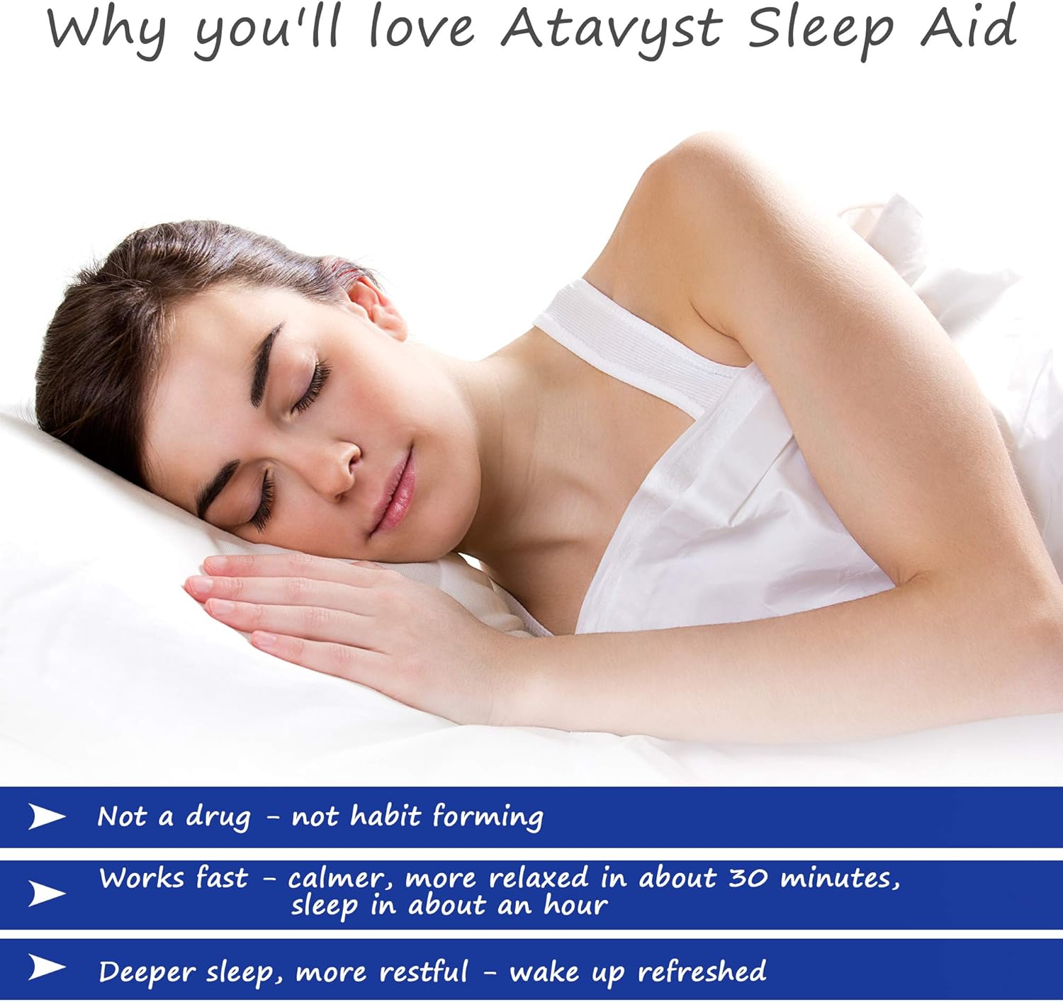 Atavyst Sleep Aid for Adults - Supports Relaxation, Calming and Sleep - Valerian Root, L-Theanine, Melatonin and GABA - Includes Extracts of Chamomile, Passion Flower, Lemon Balm and Hops: Health & Personal Care
