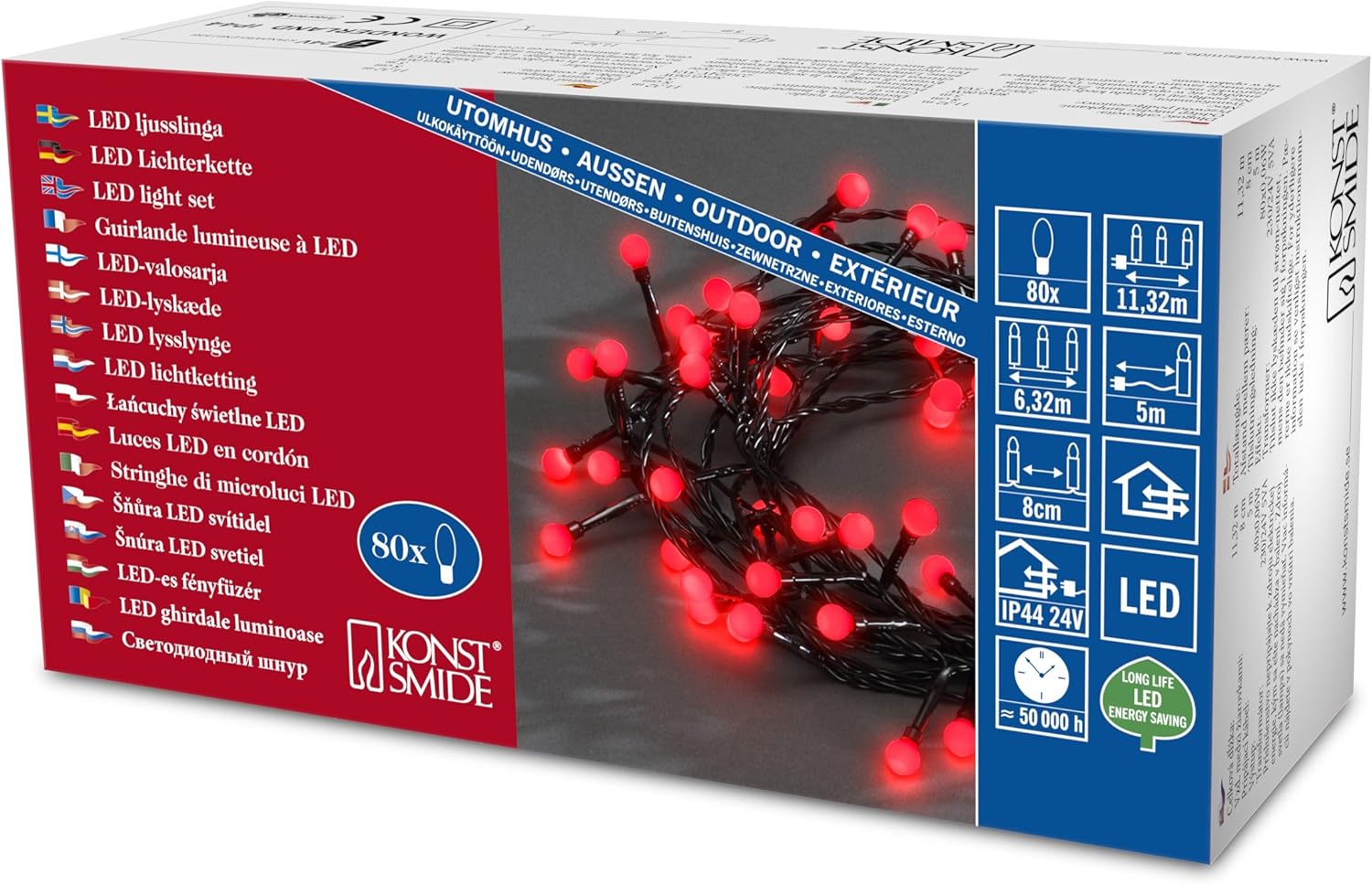 Konstsmide 3691557, LED Berry Christmas Lights / Outdoor or Indoor