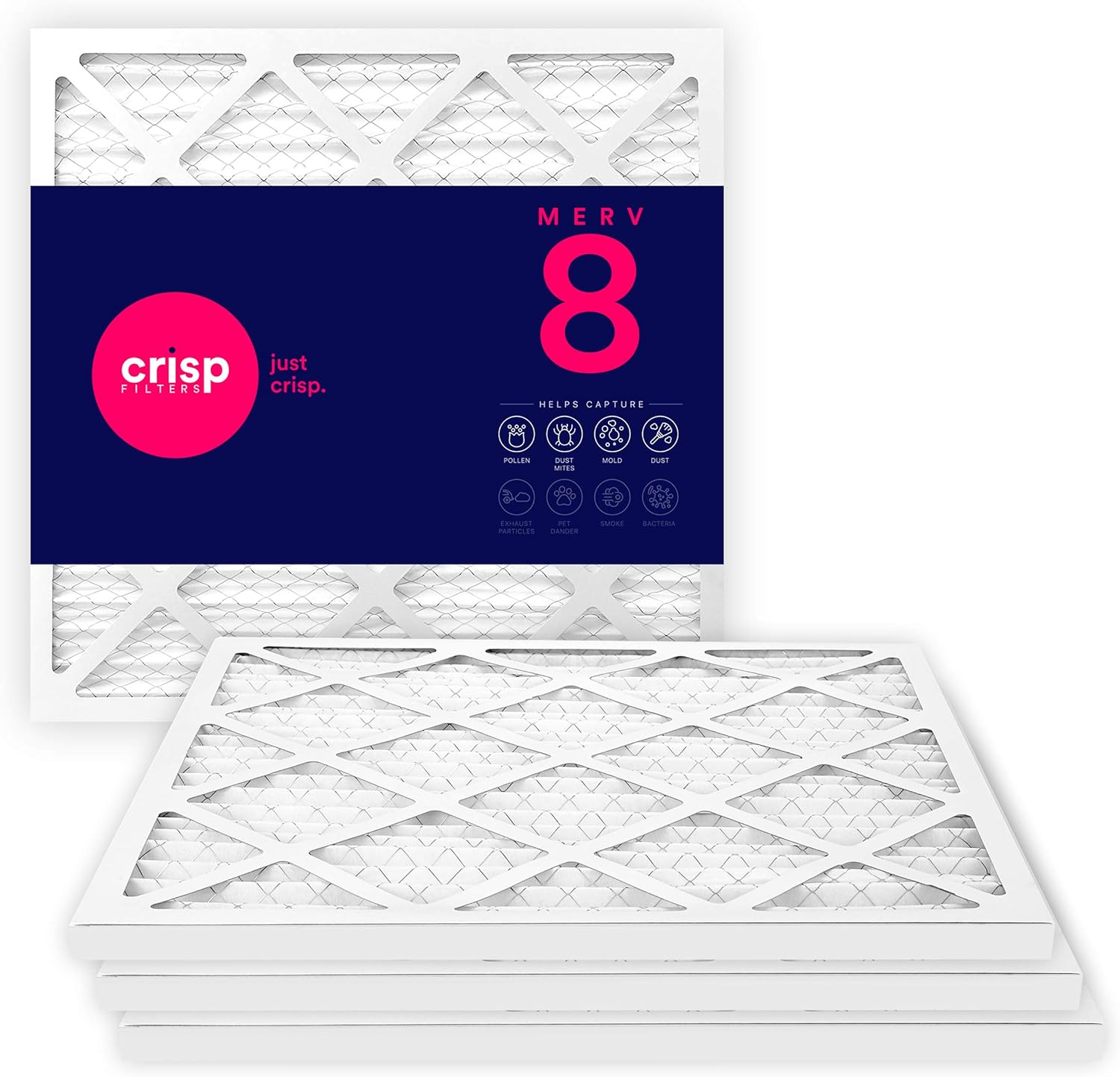 crisp Filters, 16x25x1 Air Filter, MERV 8, MPR 600, AC