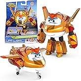 Super Wings Transforming Golden Boy 5 Inch Transformable Toy Plane and Robot Figure for 3+ Years Old Boys Girls Golden Gold