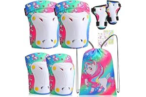 Unicorn Hunter Kids Protective Gear Set, Unicorn Knee Pads for Kids 3-15 Years Wrist Guards Elbow Pads Set, Kids Toddler Youth Girls Boys Knee Pads for Skateboard Scooter Roller Cycling Bike