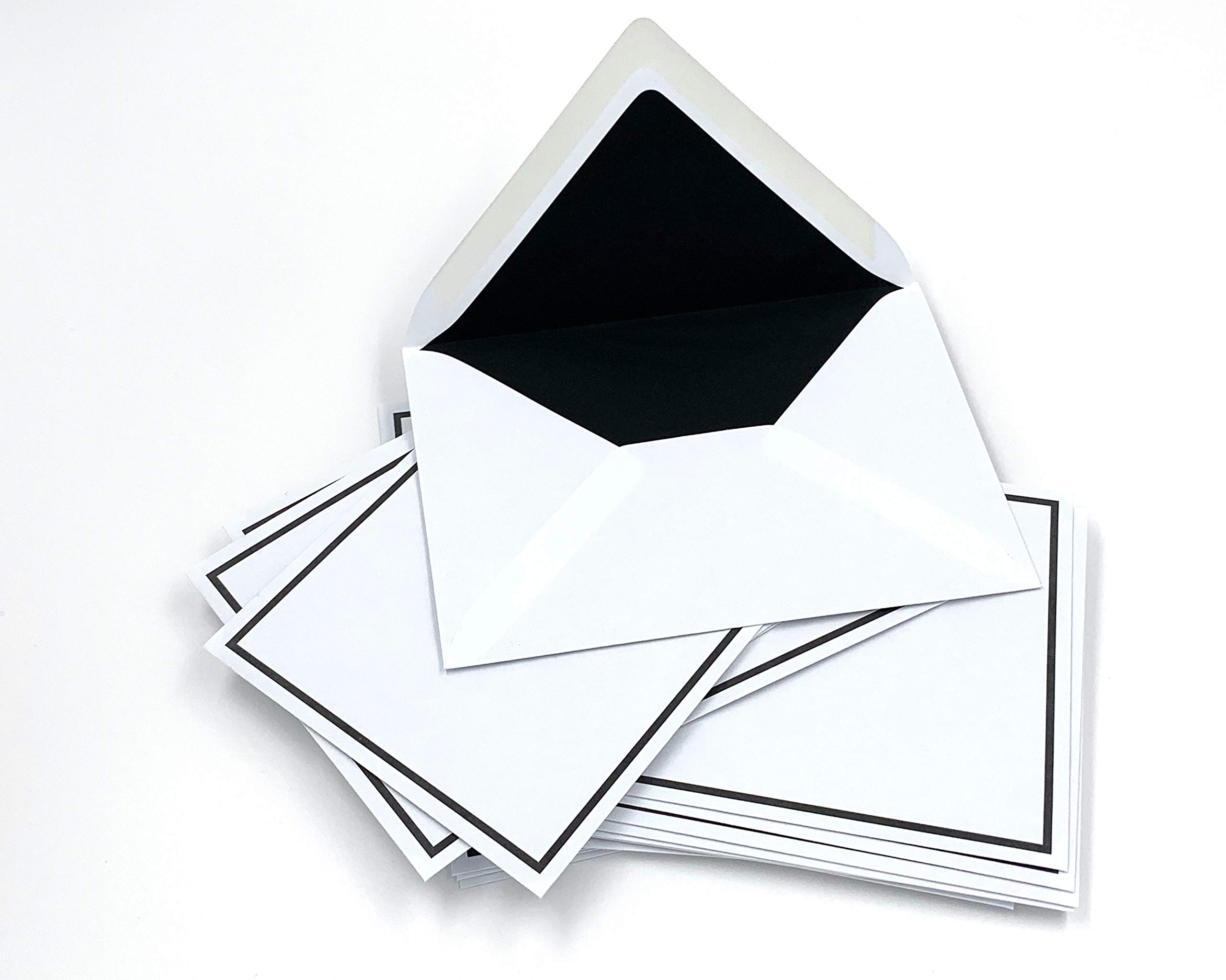 25 Mourning Envelopes, C5 225 x 157 mm, with Black Silk Lining and Black Frame