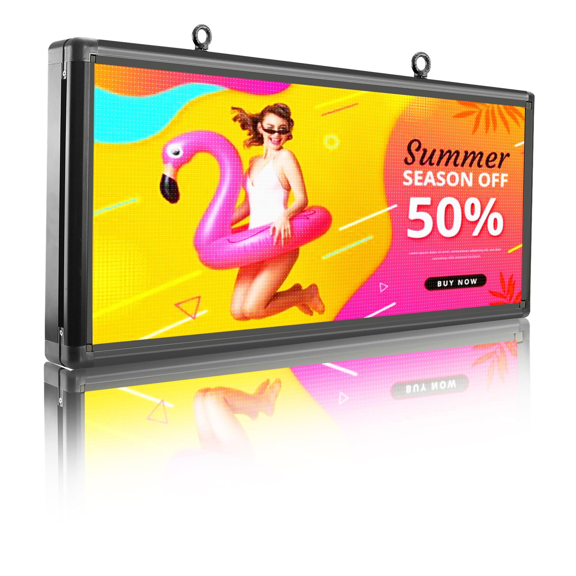 Photo 1 of (used)(see all images) P6 Outdoor Full Color 40 x 18 inches Led Sign WIFI Control And USB Control Programmable With High Resolution Scrolling Texts