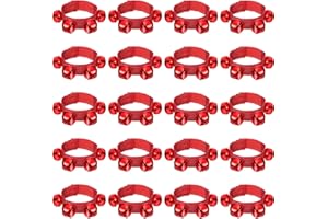 LEIFIDE 20 Pcs Christmas Wrist Band Bracelet Wrist Band Shaking Bell Musical Instruments Adjustable Bell Rhythm Wristband for School Family Christmas Party Favor