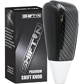 SHIFTIN Leather and Carbon Fiber Gear Shift Knob for Toyota Land Cruiser 4Runner Sequoia Tundra and Lexus (Black Leather/Carbon Fiber Pattern)