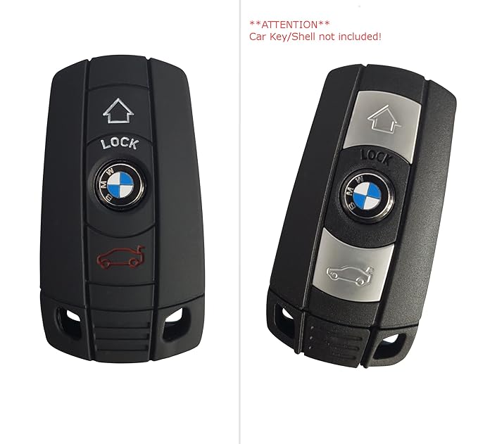 CK+ BMW Auto-Schlüssel keyless Hülle Key Cover Case Etui Silikon für 1er 3er 5er 6er 7er X3 X5 - Schwarz