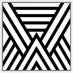 SIGNWIN Framed Canvas Wall Art Optical Illusion Line...