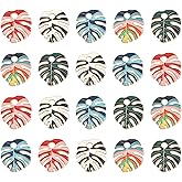 KitBeads 20pcs Random Enamel Tropical Leaf Charms - Summer Style Plant Colorful Monstera Leaf for Jewelry Making Bulk