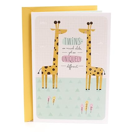 Amazon Com Hallmark Baby Shower Card Congratulations Twins Amazon Com Hallmark Baby Shower Card Congratulations Twins