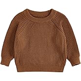 Toddler Baby Girls Boys Oversized Sweater Fall Winter Clothes Long Sleeve Crew Neck Candy Color Knitted Pullover Tops
