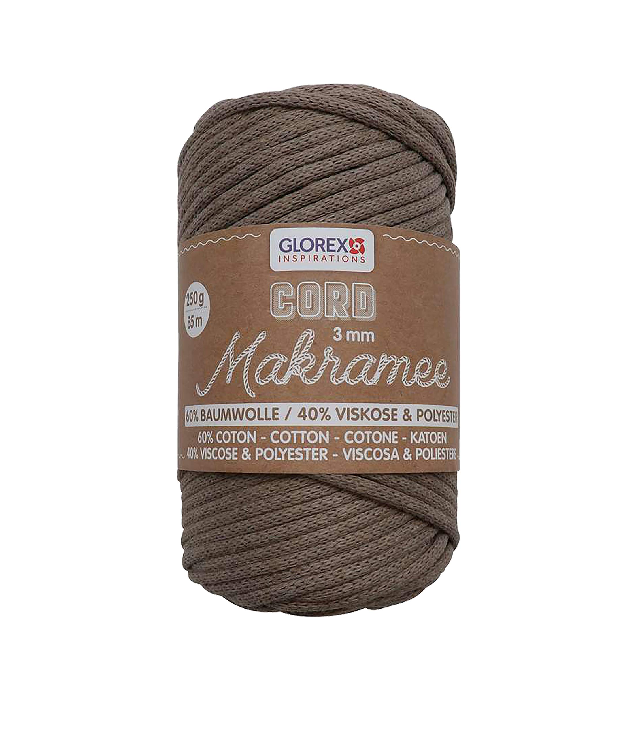 Glorex 5 1006 03 Cord Macrame Woven Light Brown 85 m