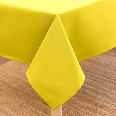 Encasa XO 56x91 in Cotton Canvas Dining Tablecloth Sunbeam Yellow