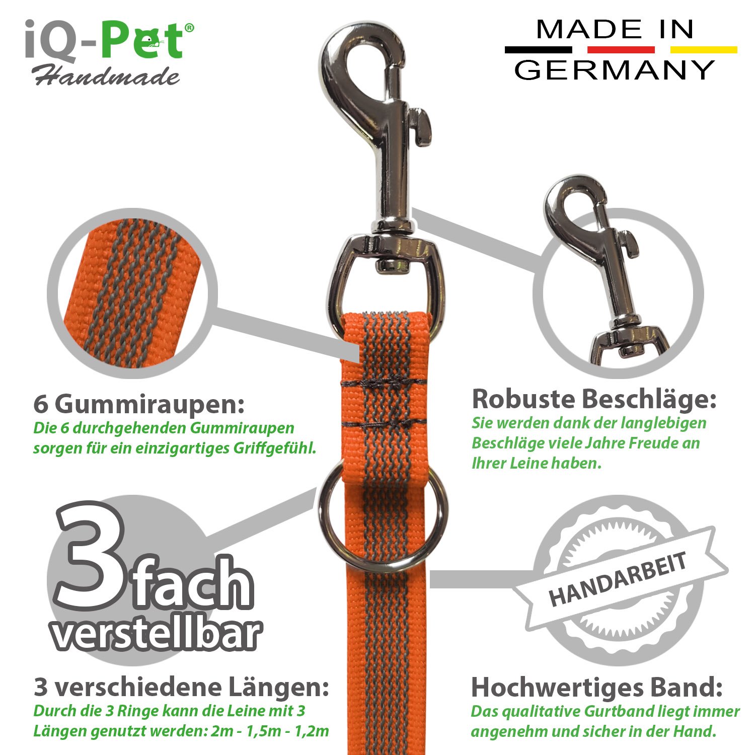 Kurzführer für großemittelgroße Hunde Farbe schwarzrot gelb