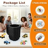 Lumsburry Build-on Brick Coffee Mug Black with Random Blocks view 4