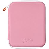 YOTO Card Case in Think Pink &ndash; Kids Accessory, Soft Portable Folder with Zipper &amp; 64 Pockets for Player &amp; Mini Audiobook Cards, Binder Sleeve Holder for Travel
