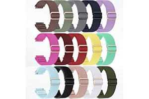 15 Pack Nylon Watch Bands, 20mm 22mm Quick Release Stretchy Adjustable Sport Replacement Watch Strap for Women Men