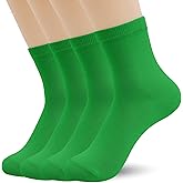 Azwelier Unisex Colorful Quarter Ankle Athletic Socks Breathable Cotton Blend Crew Style 4 Pairs Pack