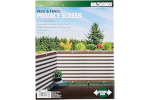IdeaWorks New Deck & Fence Privacy Durable Waterproof Netting Screen with Grommets and Reinforced Seams (Brown), 15' x 3"
