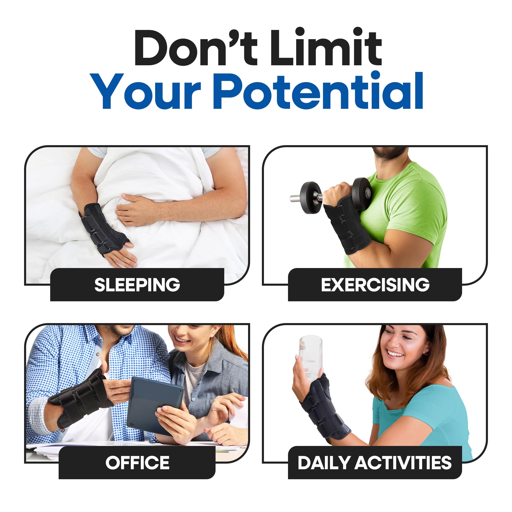 Thumb Spica Splint Right Hand & Wrist Brace | Wrist Splint and Thumb Splint to Support Sprains, Tendinosis, De Quervain's Tenosynovitis, Fractures | Trigger Thumb Brace for Carpal Tunnel (Right S/M)