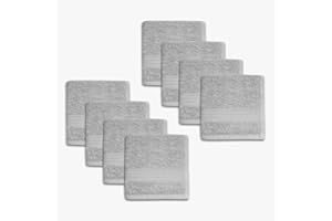 1888 Mills 8 Pack Premium Washcloth Set, True Classics Premium Cotton Blend, Super Soft and Highly Absorbent Washcloths for Bathroom, Hotels, Spa and Gym, Grey