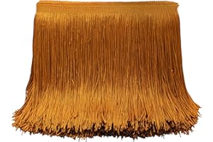 Dortrue 10 Yards of 8" Brown Fringe Trim Tassel Sewing Trim for Clothes Accessories Latin Wedding Dress DIY Lamp Shade Decoration
