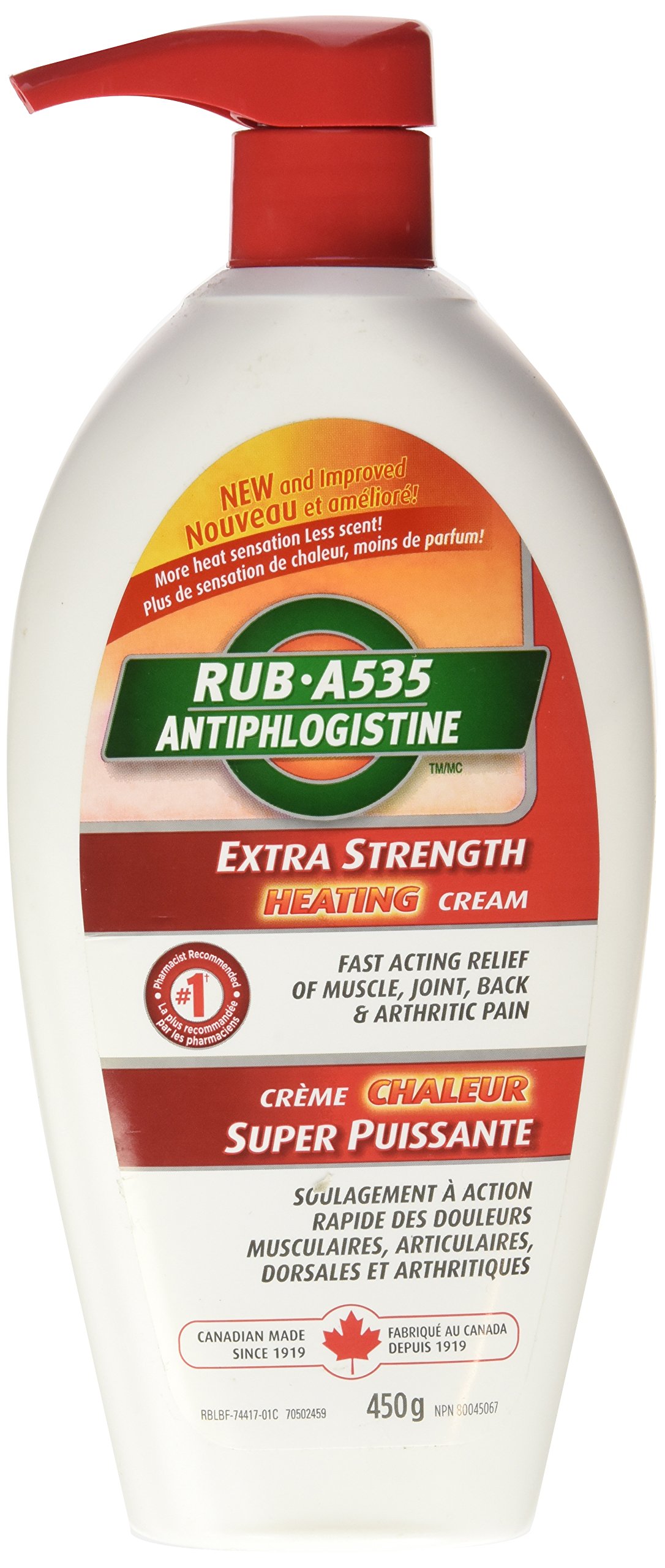Rub A535 Antiphlogistine Extra Strength Cream 450g (16oz) Value Size