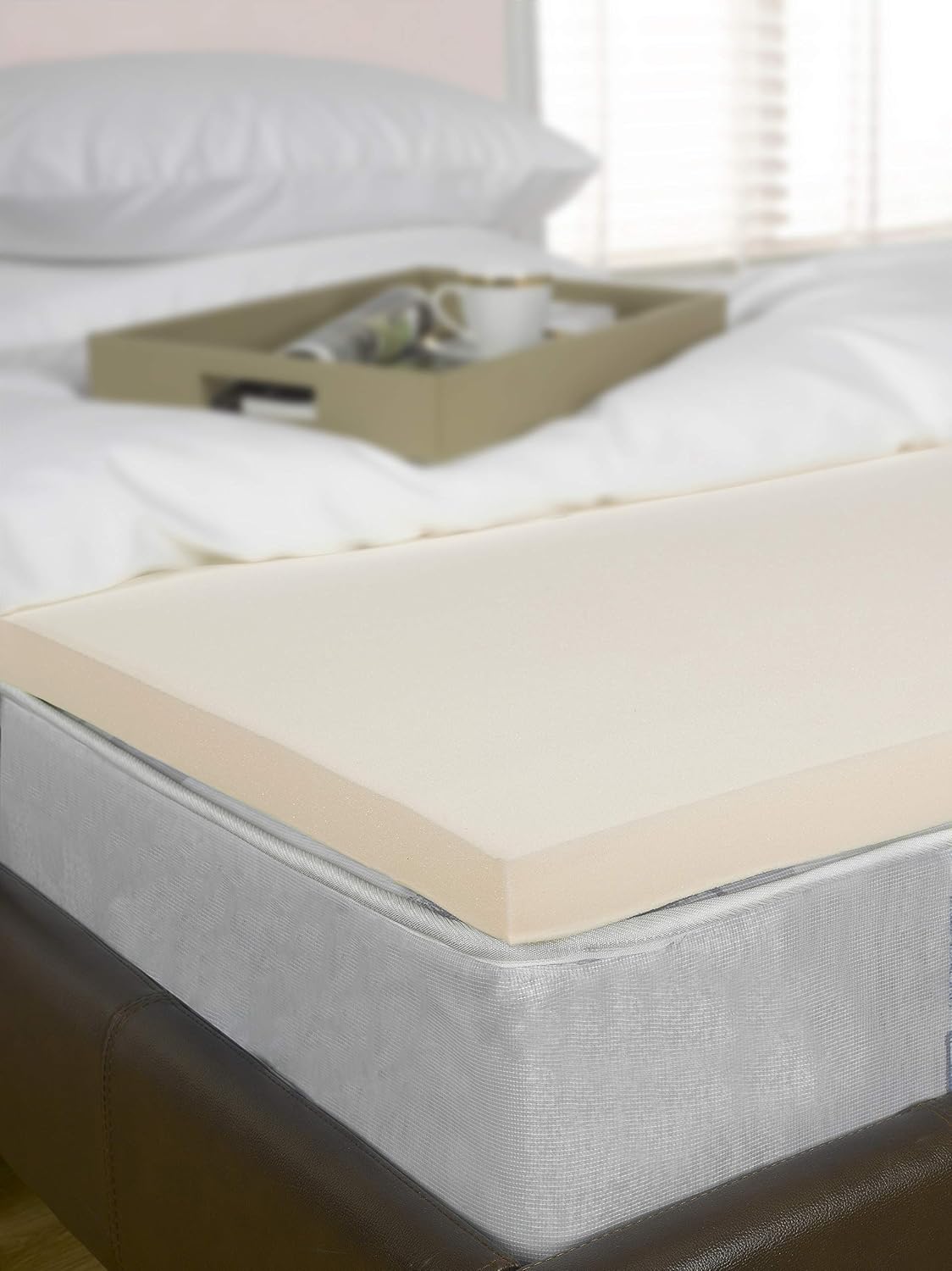 Littens 8" (8mm) Single Bed Size Visco Memory Foam Mattress Topper,  Orthopaedic, Support, Pain Relief (8ft, 98cm x 890cm) UK Made