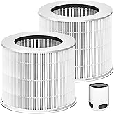 Pulluty 12020 HEPA Replacement Filter for Clorox Tabletop Room Air Purifier 11020 & 11021,2-in-1 H13 True HEPA High-Efficiency Filter,2 Pack