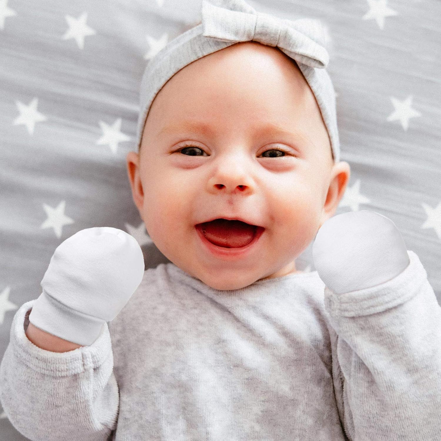 9 Pairs Newborn Baby Mittens Infant Toddler Gloves No Scratch Mittens Unisex Gloves for 0-6 Months Baby Boys Girls (Black, Gray, White): Clothing