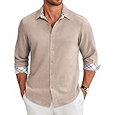 COOFANDY Men's Long Sleeve Button Down Shirts Casual Untucked Shirt Regular Fit Dress Shirt