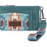Montana West X Wrangler Small Credit Card Holder for Women Aztec Keychain Wristlet Wallet Slim Credit Card Wallet, Card Cases & Money Organizers with Coin Purse