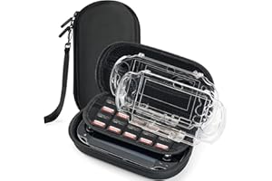 Jekarsy 3-in-1 Kit for PS Vita Case Bundle, Hard EVA Carrying Case for Sony PS Vita 1000/2000, Two Clear Crystal Cases for PSV 1000/2000, Console & Other Accessories Not Included
