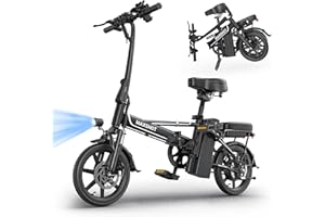 MAXSHOT Electric Bike for Adults,14" Folding Ebike with Peak 750W Motor,Max 28/40 Miles Ranges up to 22 MPH.ebike with 499.2/749WH Removable Battery, Front & Rear Suspension