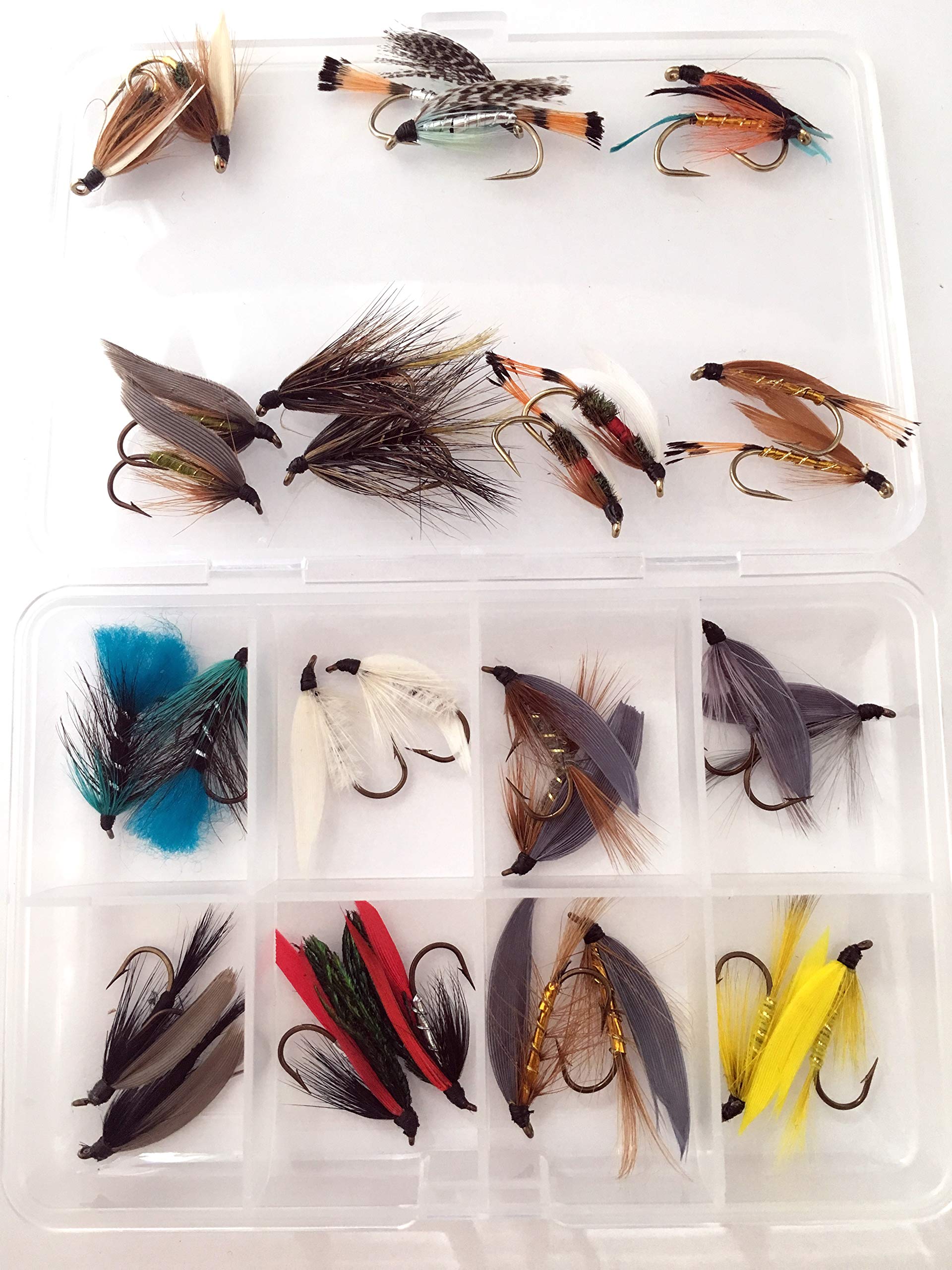Fly Fishing Box of Large Wet Seatrout - Sewin flies pack of 30 flies size 6-8