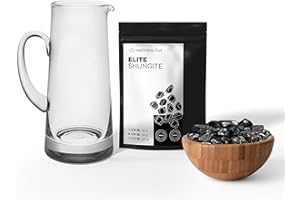 wellness hut Elite Shungite Stones - for Shungite Water - 1/4 Pound (114 Grams) 0.5-1.2 inch Stones