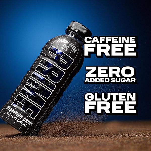 PRIME HYDRATION AARON JUDGE, SPORTS DRINKS, ELECTROLYTE ENHANCED FOR REPLENISHING FLUIDS, 250MG BCAAS, B VITAMINS, ANTIOXIDANTS, LOW SUGAR, 16.9 FL OZ, 12 PACK
