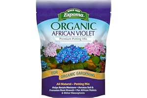 Espoma Organic Natural and Organic Premium Potting Soil Mix for African Violets and All Indoor Flowering Houseplants. for Organic Gardening. 4 Quart Bag