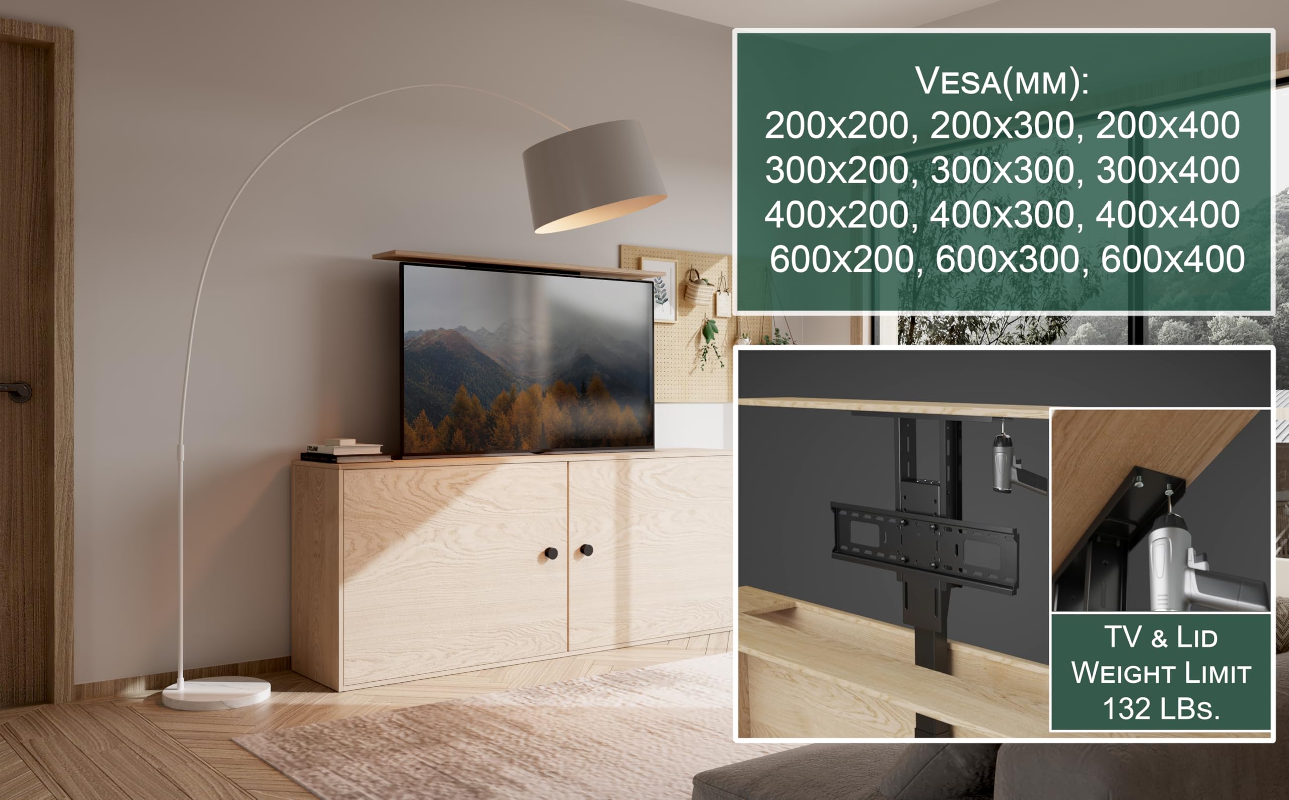 ynVISION.DESIGN Motorized TV Lift Mount for 37