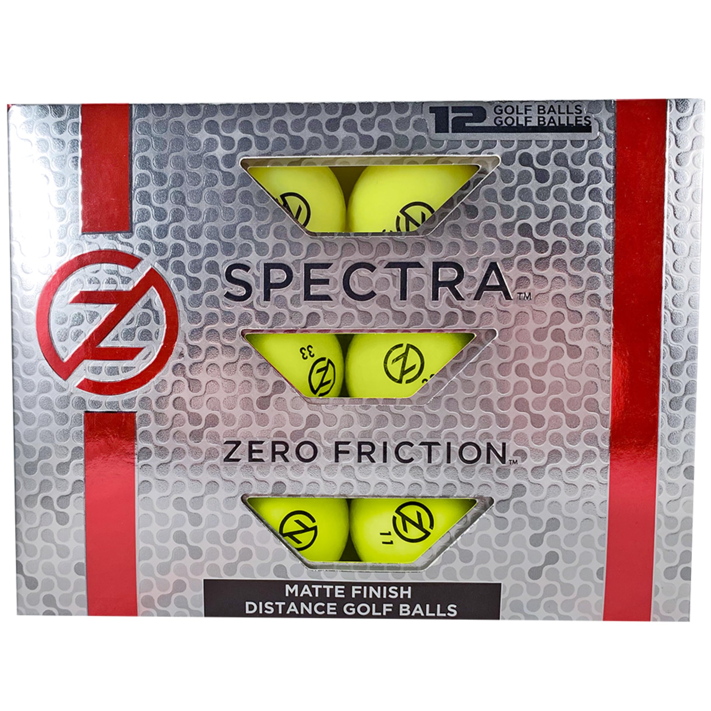 Zero Friction Spectra Golf Balls, Neon Yellow