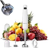 Cordless Immersion Hand Blender (Stick Blender) &ndash; Smooth, Controlled Blending for Everyday Cooking, 12V Brushless Motor, Pressure-Sensitive Variable Speed, USB-C Rechargeable, Easy-Clean (White)