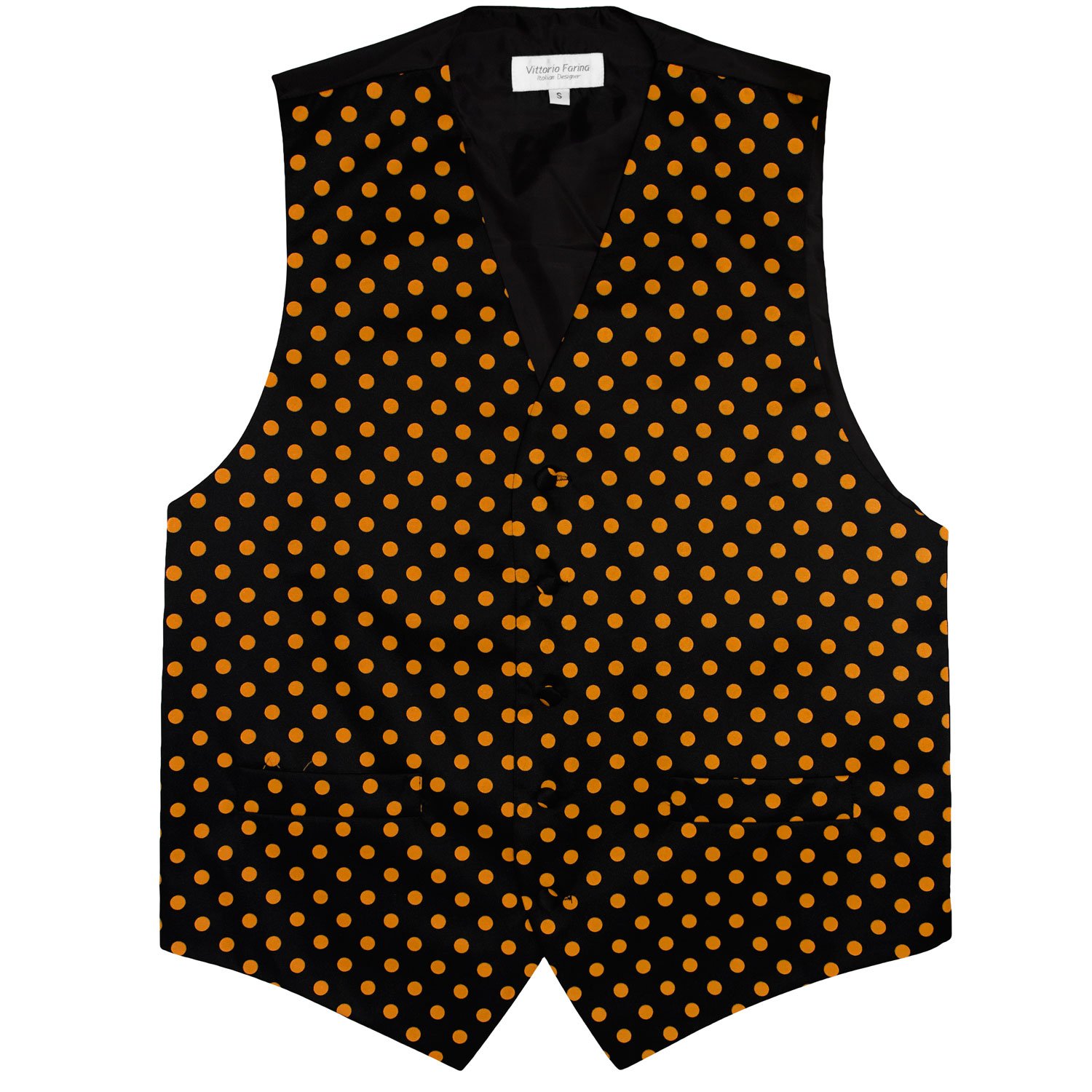 Men’s 4pc Formal Polka Dot Vest Set: SOLID Vest, Necktie, Bowtie and Pocket Square for Suit or Tuxed