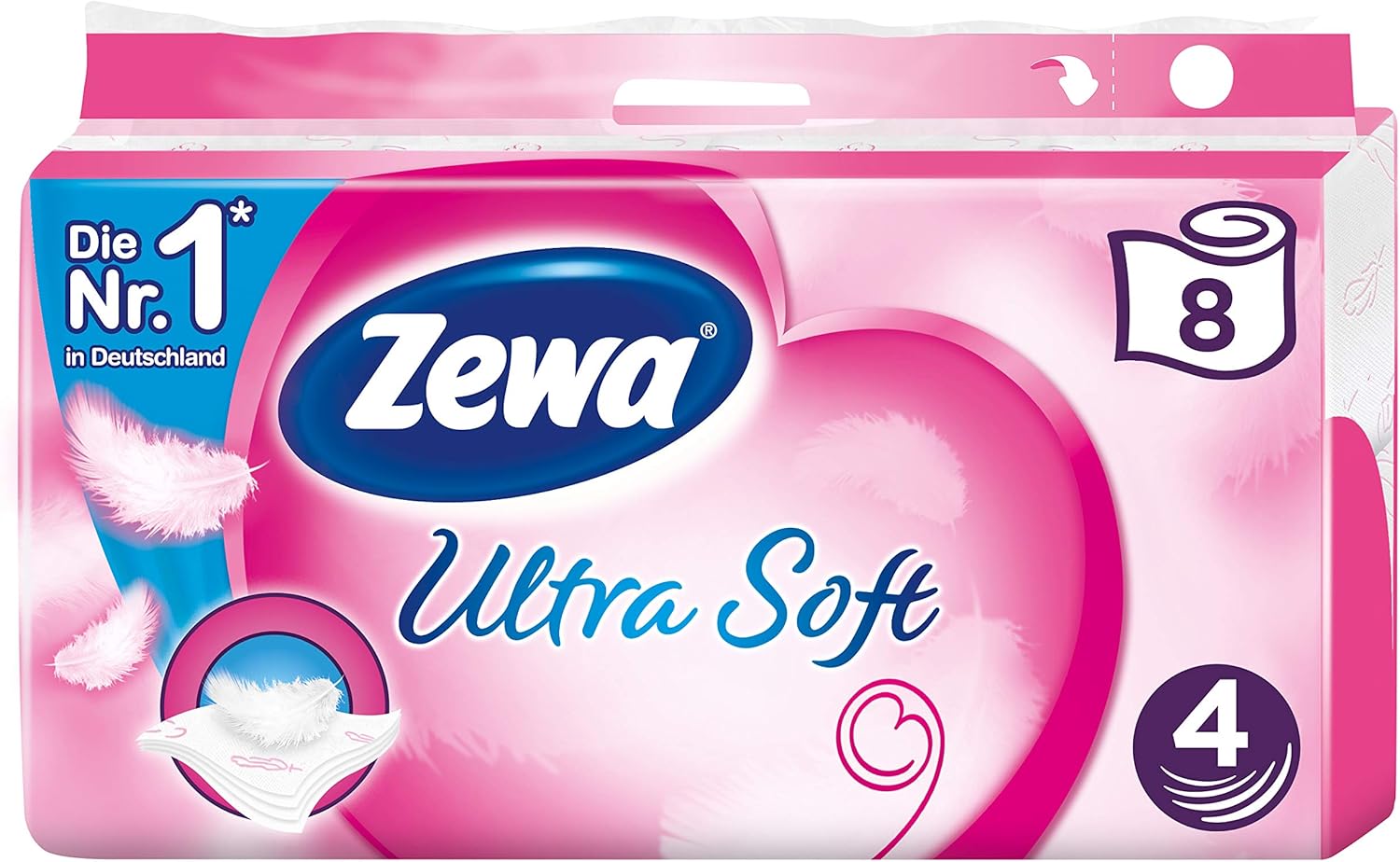 Zewa Ultra Soft Toilettenpapier 4-lagig (8 Rollen x je 150 Blatt)