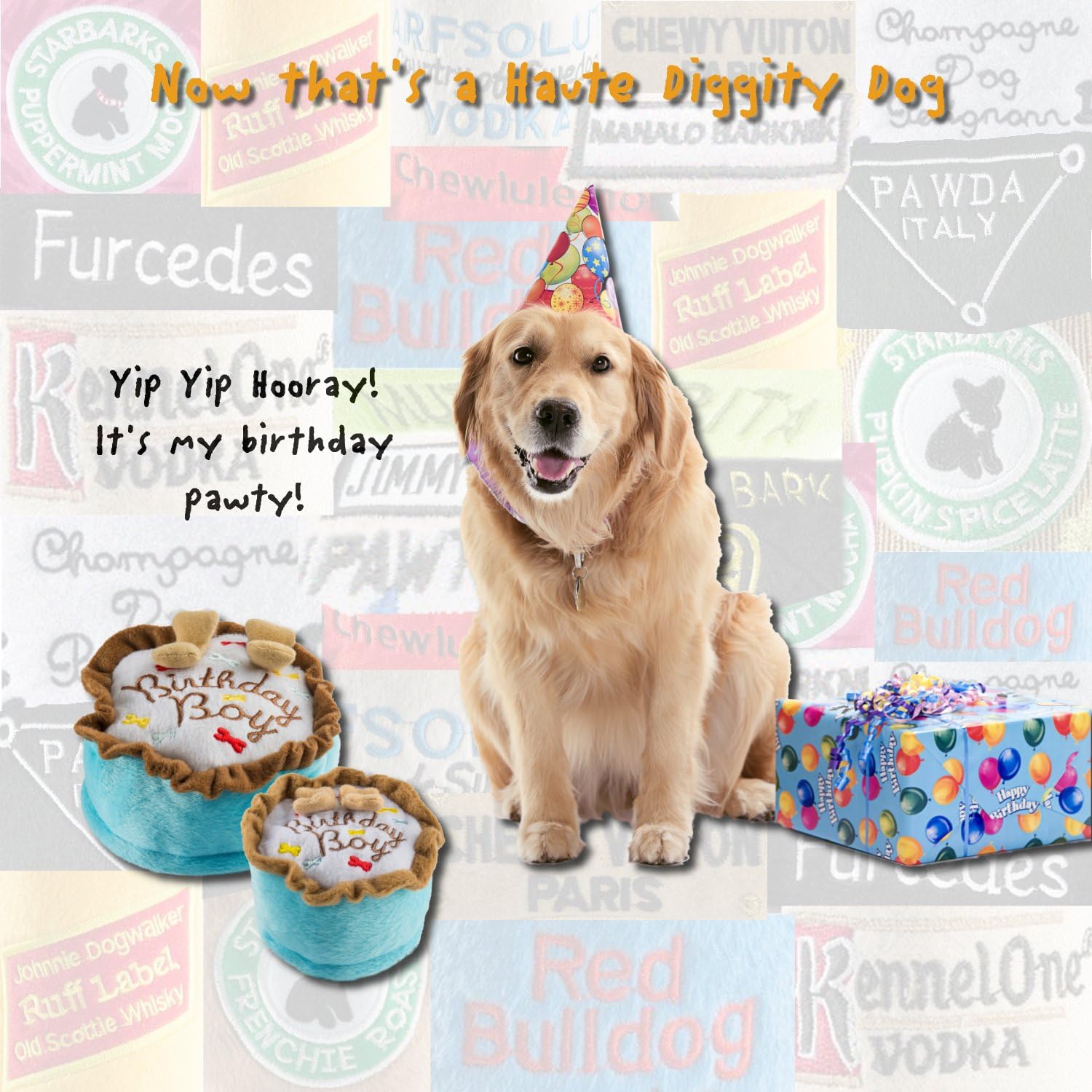Haute Diggity Dog Birthday Collection, Soft Plush Celebration Dog Toys with Squeaker and Fun, Colorful - Image 3