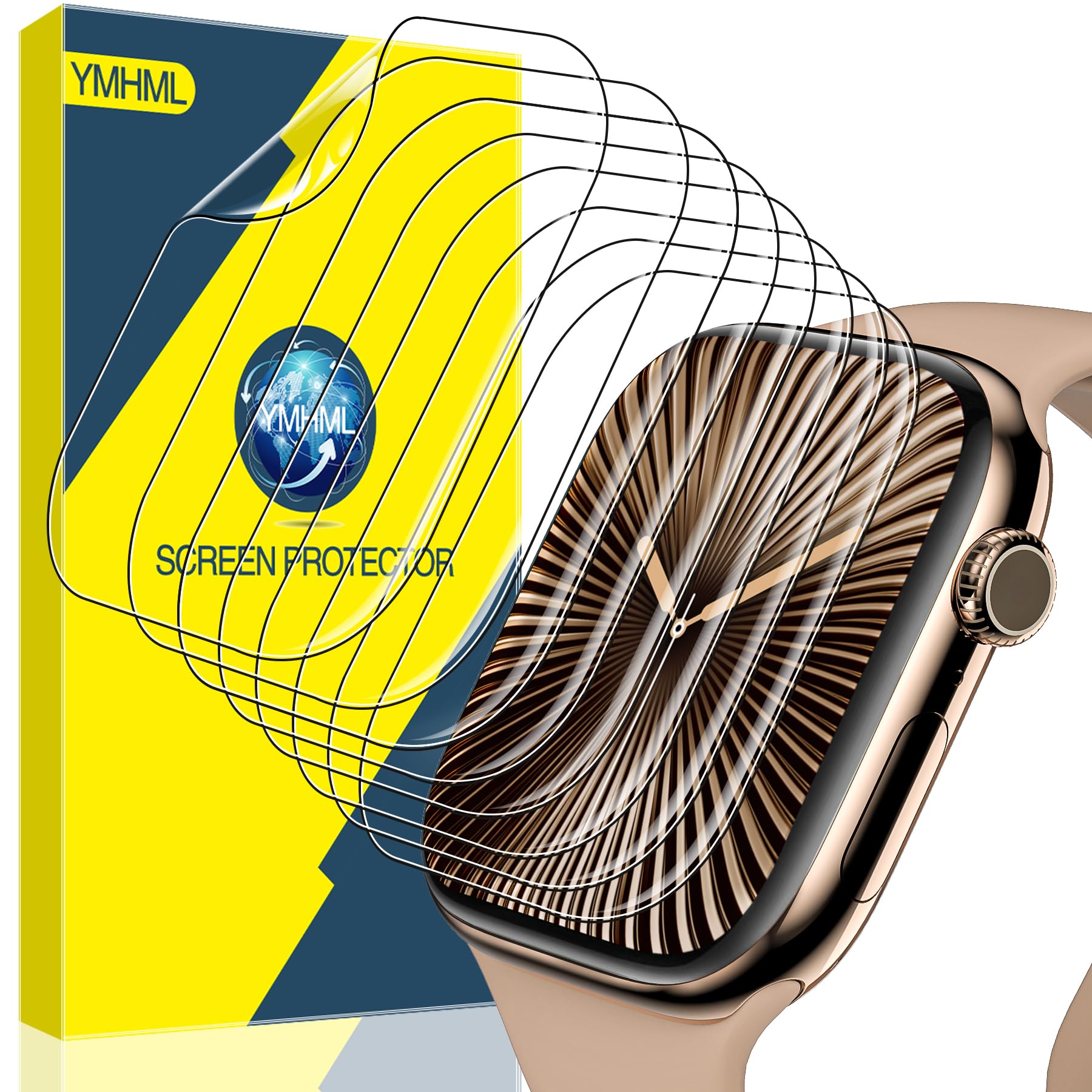 Photo 1 of YMHML [ 8 Pack Compatible for Apple Watch Series 11 Series 10 46mm Screen Protector, [Upgrade Flexible Film] Soft HD Clear Anti-Scratch Film for iWatch Accessories